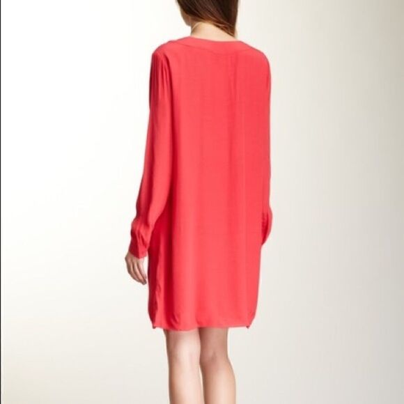 Red BCBG Levin long sleeve shirtdress XS Christmas party holiday party - Picture 3 of 11